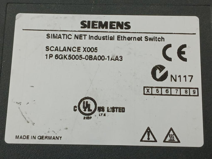 6Gk5005-0Ba00-1Aa3 Simatic Net Industrial Ethernet Switch Dc 24V 0,10A Siemens