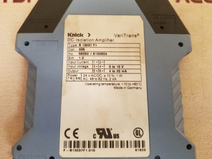 Knick B 13037 F1 Dc-isolation Amplifier 24 Vac/Dc -10 To +60°C
