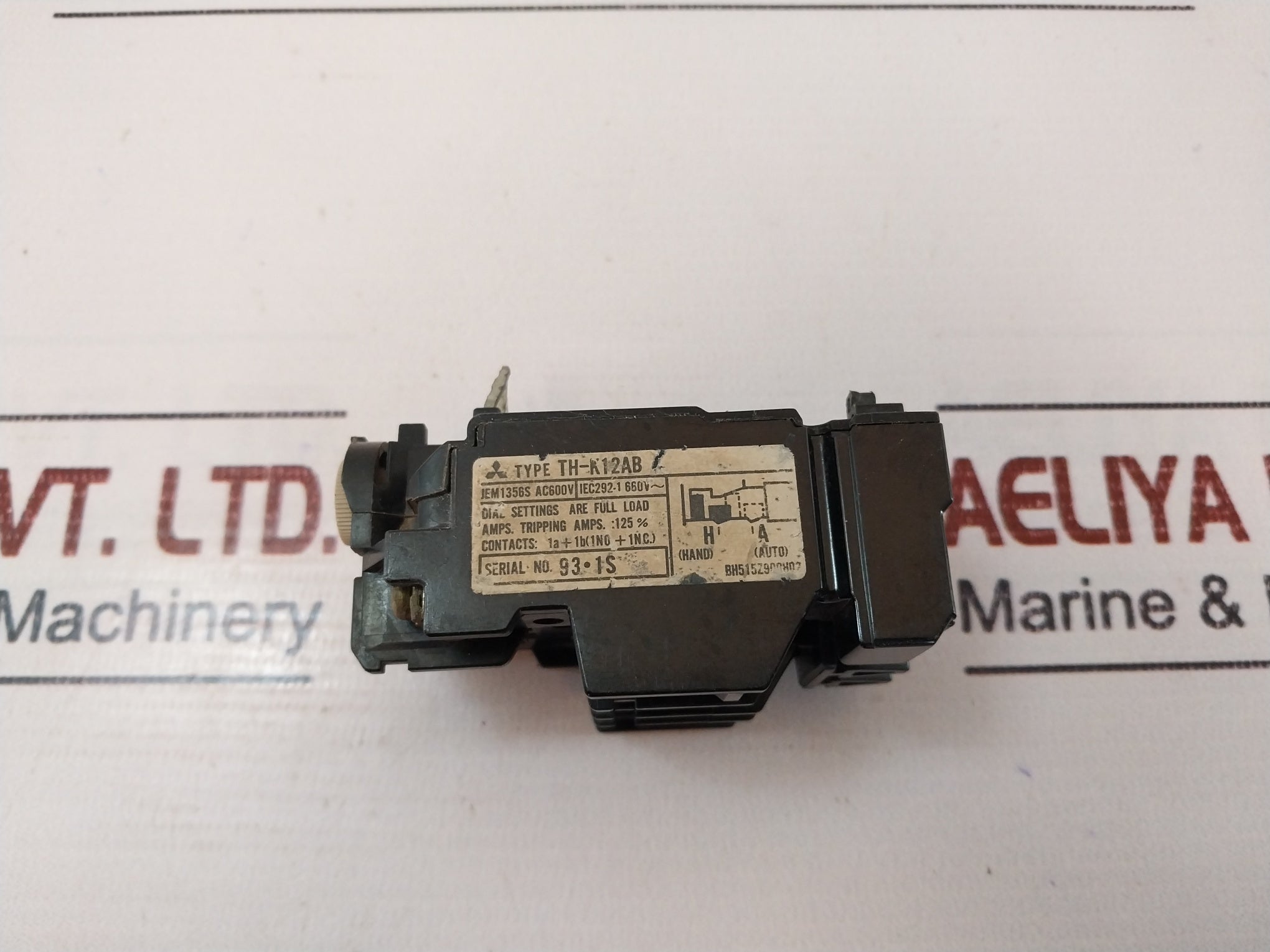 Mitsubishi Th-k12Ab Thermal Overload Relay 600V Ac