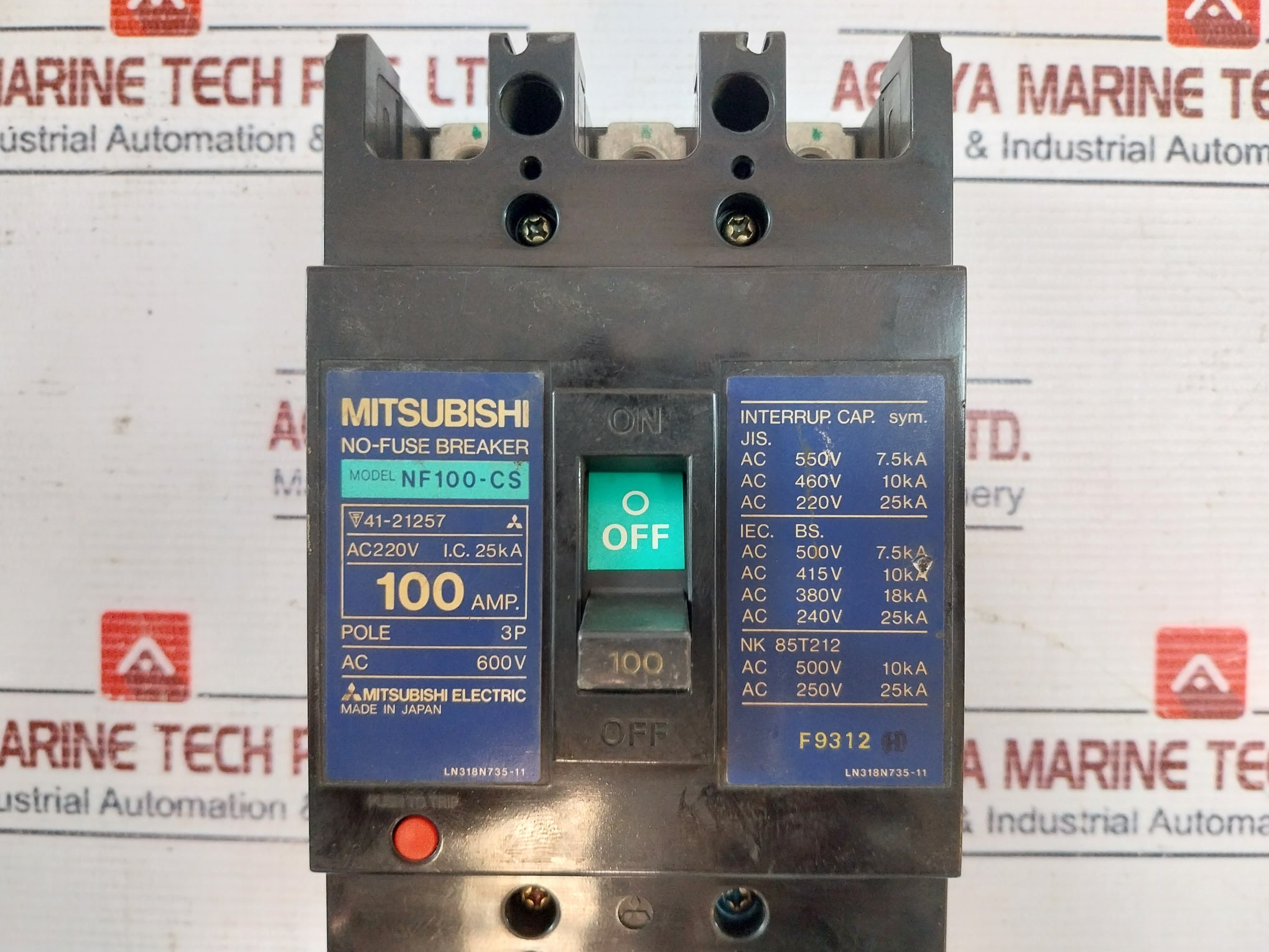 Mitsubishi Electric Nf100-cs No-fuse Breaker 100Amp 600V