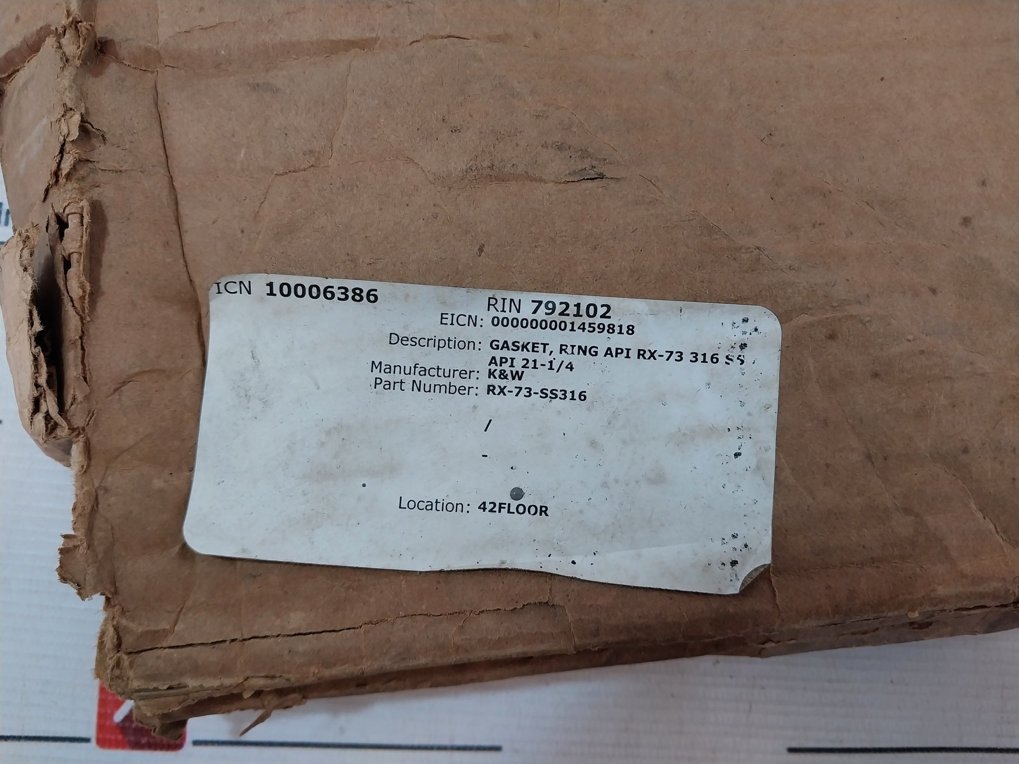 K&w Rx-73-ss316 Gasket Ring Api 21-1/4