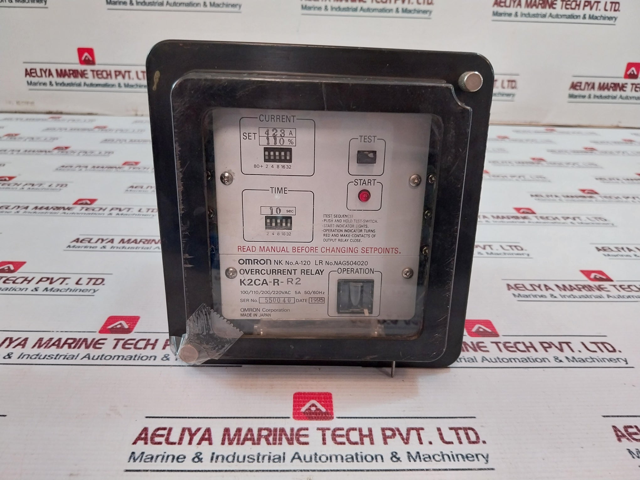 Omron K2Ca-r-r2 Overcurrent Relay 100/110/200/220Vac 5A 50/60Hz 10 Sec