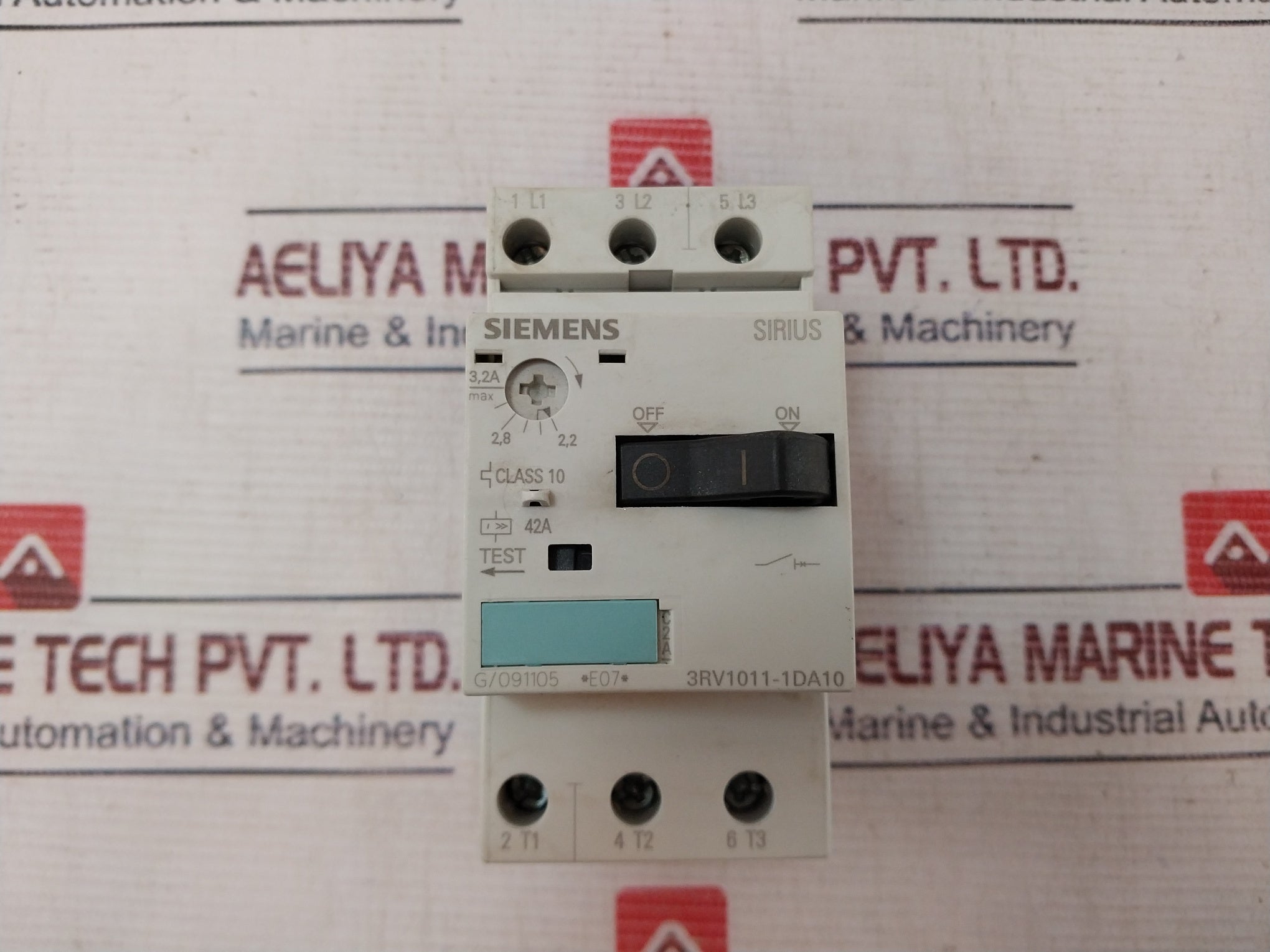 Siemens 3Rv1011-1Da10 Motor Protection Circuit Breaker 6Kv