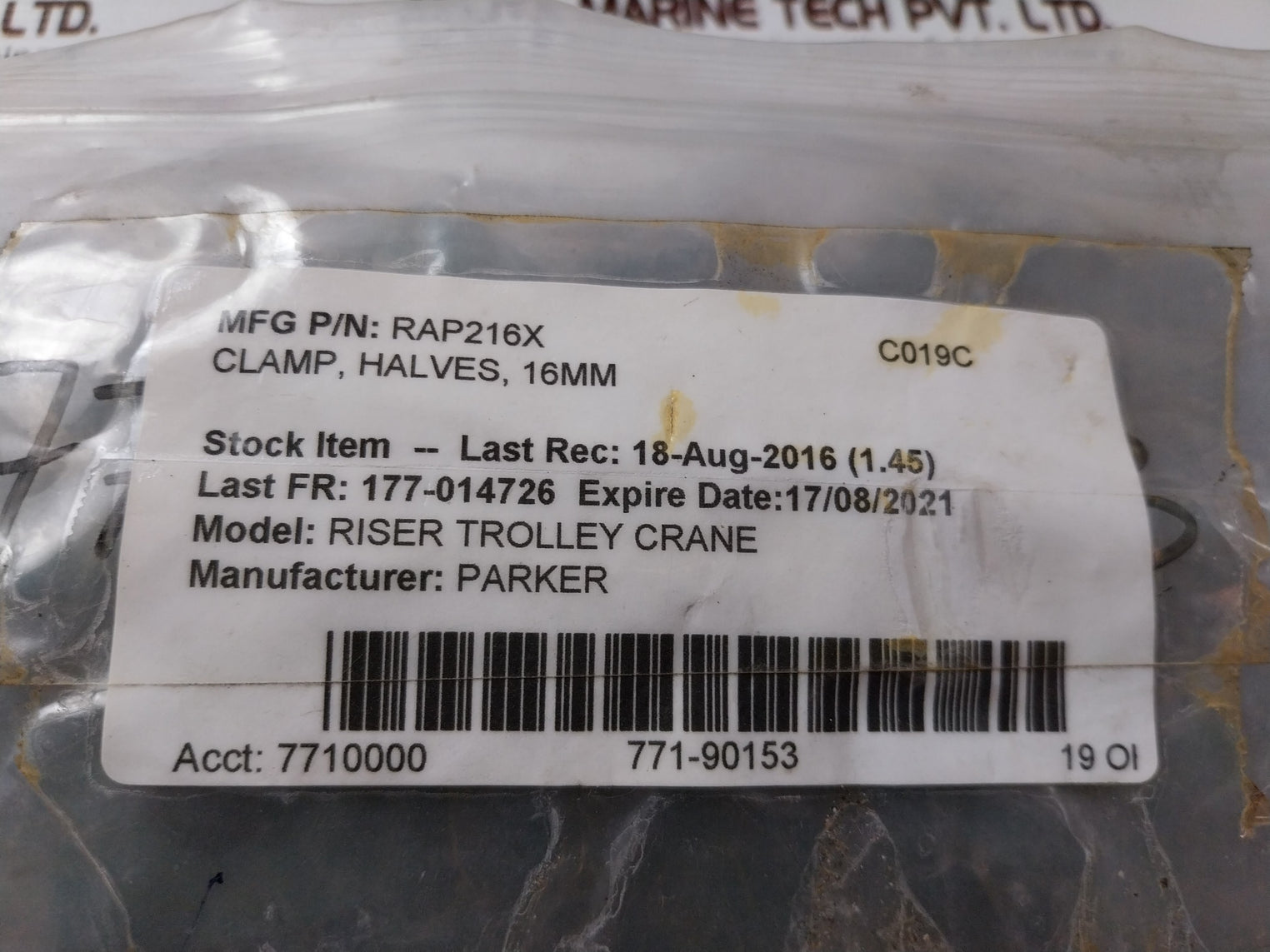 Lot Of 19X Ermeto RAP216X Tube Clamps Halves 16mm