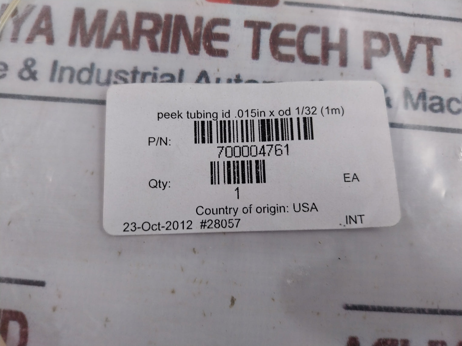 700004761 Peek Tubing Id .015In X Od 1/32 (1M)