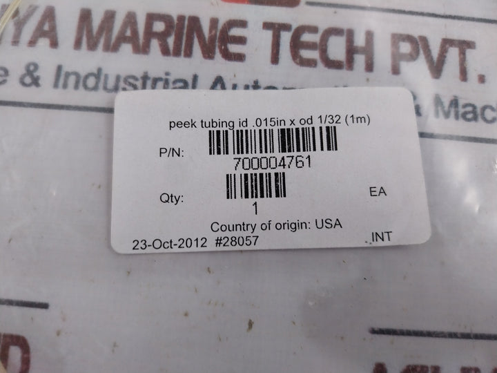700004761 Peek Tubing Id .015In X Od 1/32 (1M)