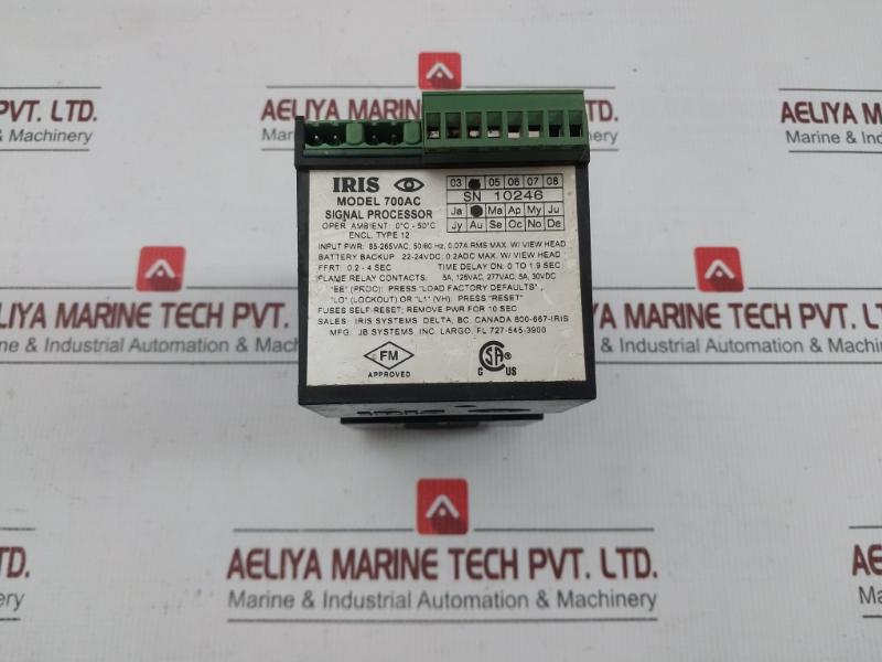 700 Ac Brand Iris Signal Processor Flame Monitor 0˚C- 50˚C 85-265Vac 0.07A 0 To 1.9Sec Weight: 370 Gm