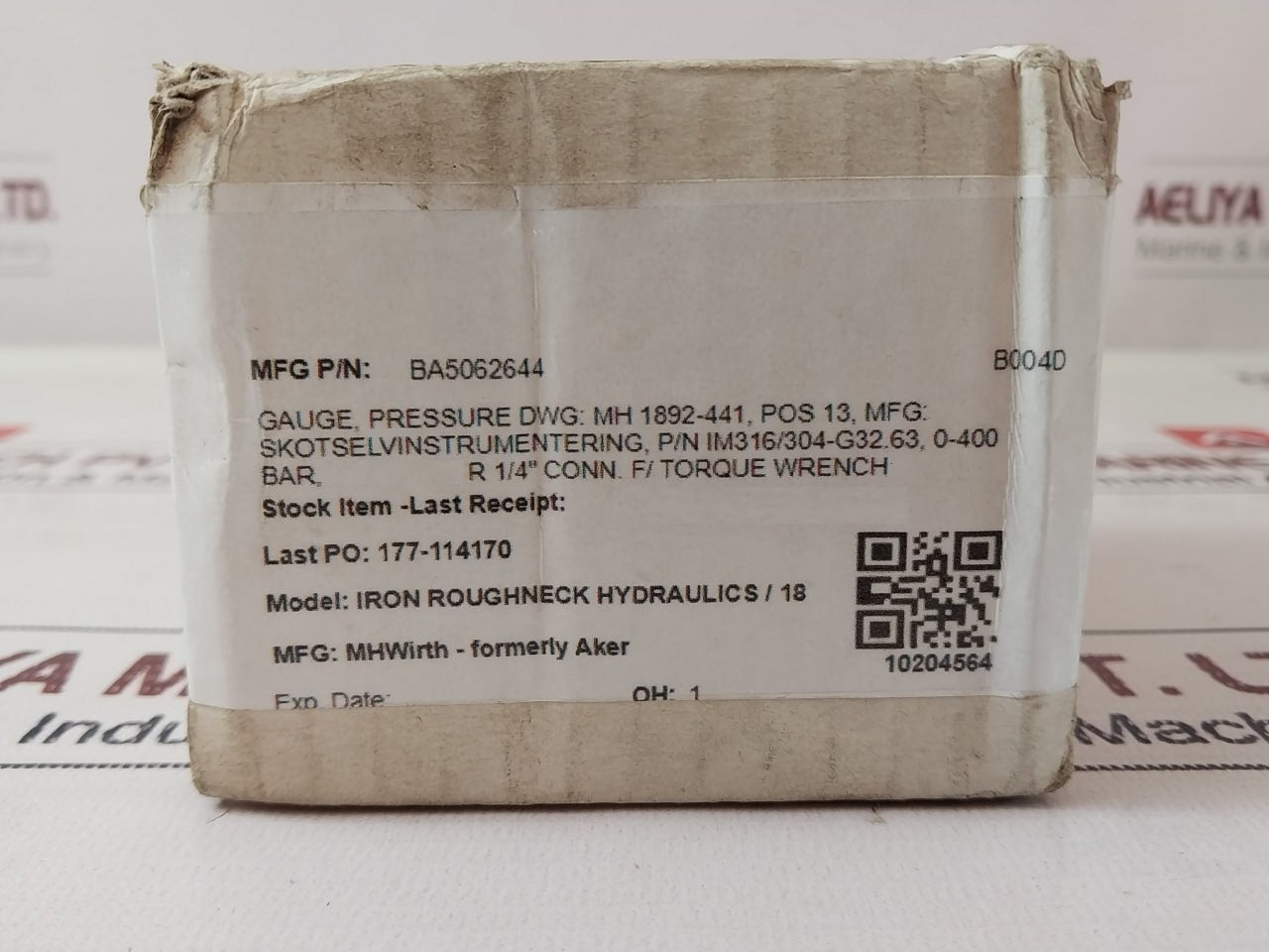 MHWIRTH 0-400 Bar Pressure Gauge