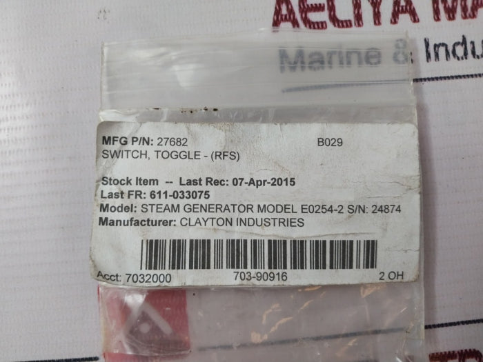 Lot of 2X Carling 27682 Toggle Switch 10A 250VAC