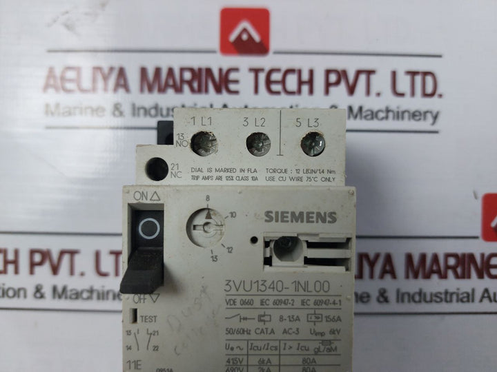 Siemens 3vu1340-1nl00 Motor Protection Circuit Breaker 8-13a 50/60hz Q300