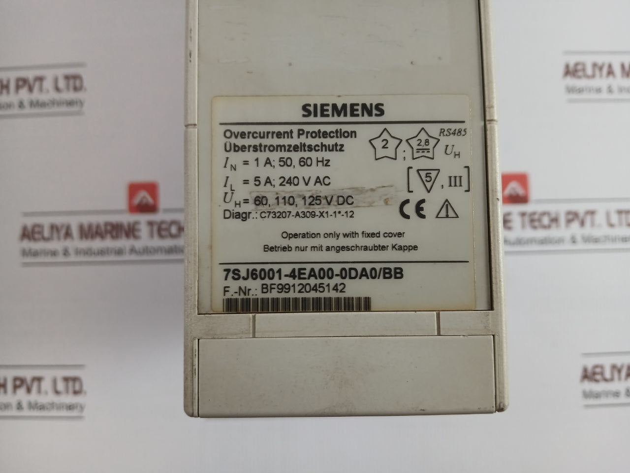 7Sj6001-4Ea00-0Da0/Bb Siemens Overcurrent Protection Relay 125V Dc