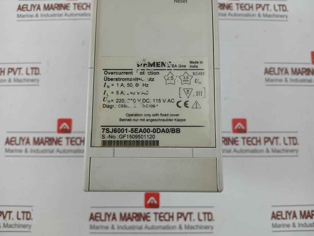 7Sj6001-5Ea00-0Da0/Bb Brand Siemens Overcurrent Protection Relay 50-60 Hz