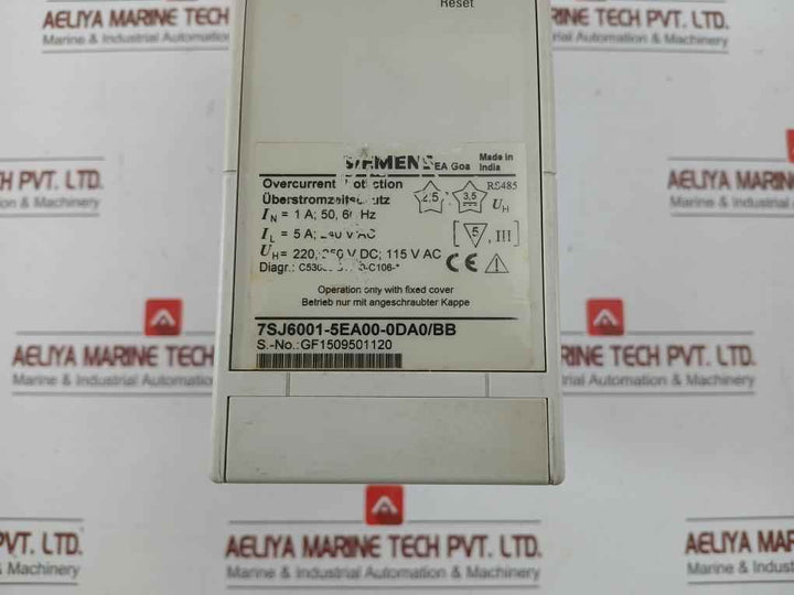 7Sj6001-5Ea00-0Da0/Bb Brand Siemens Overcurrent Protection Relay 50-60 Hz