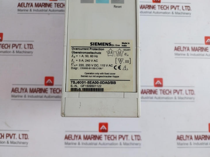 7Sj6001-5Ea00-0Da0/Bb Overcurrent Protection Module By Siemens 50-60 Hz