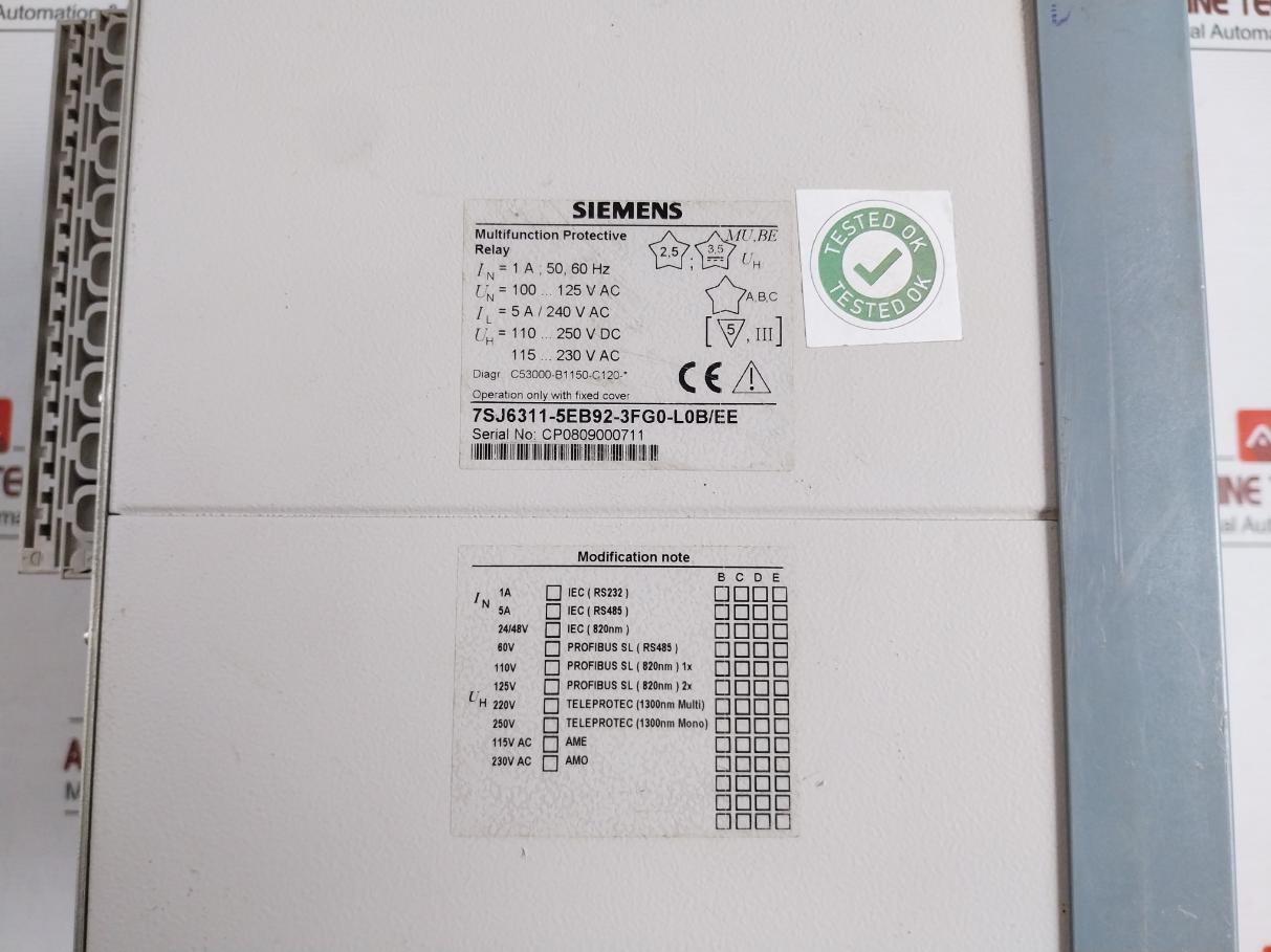 7Sj6311-5Eb92-3Fg0-l0B/Ee Brand Siemens Multifunction Protective Relay