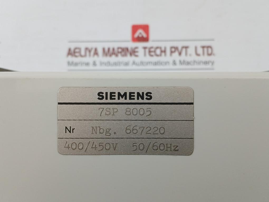7Sp 8005 Overcurrent-reverse Power Protection Unit 3X400/450V 50/60Hz Siemens