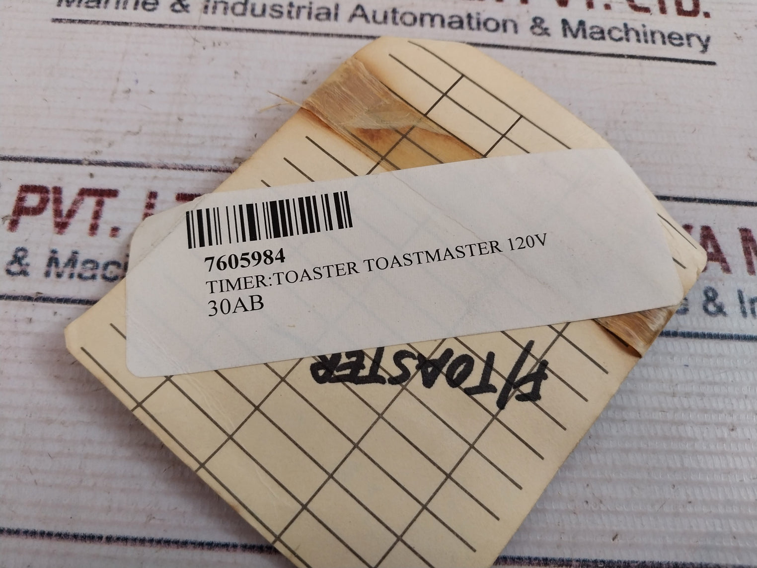 Toastmaster 7605984 Toaster Timer Control 120V