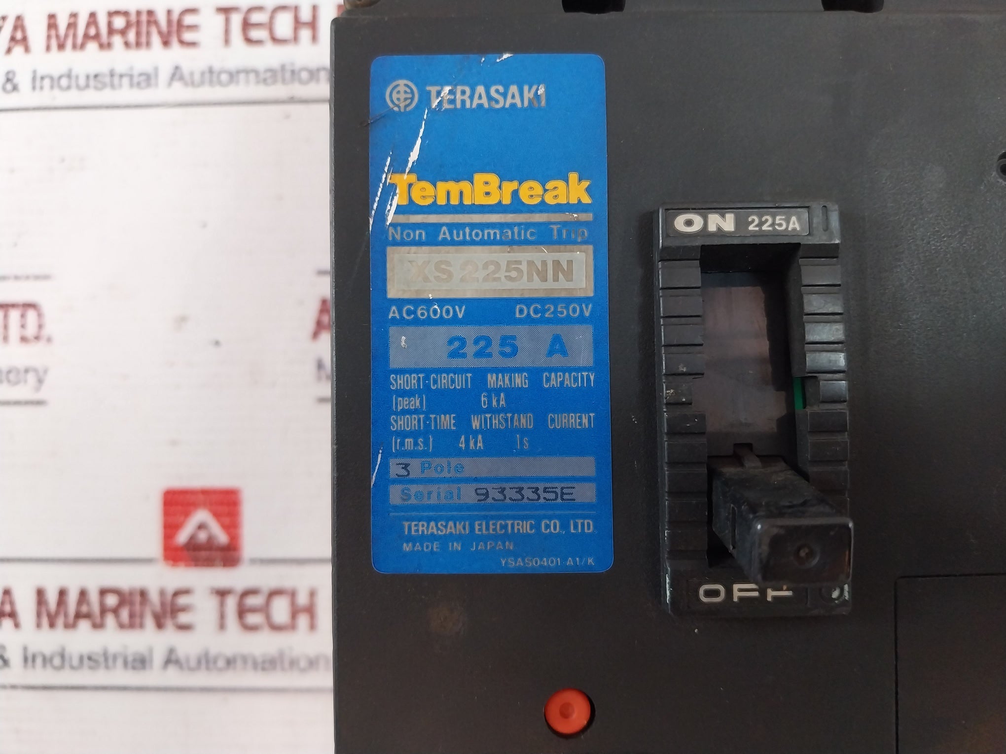 Terasaki XS225NN Circuit Breaker 225A 3-Pole 600V
