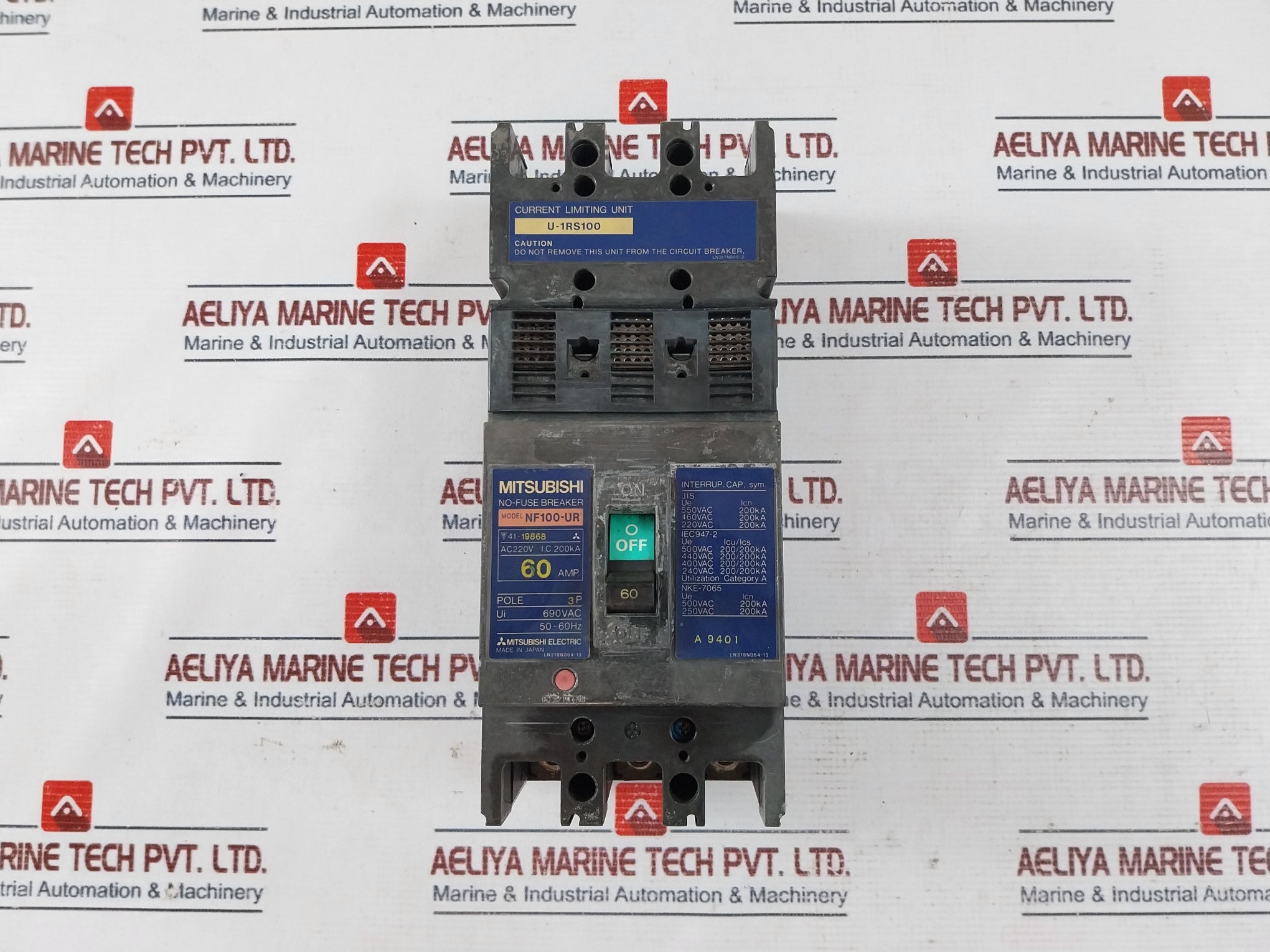 Mitsubishi Nf100-ur No-fuse Breaker 60Amp 690Vac