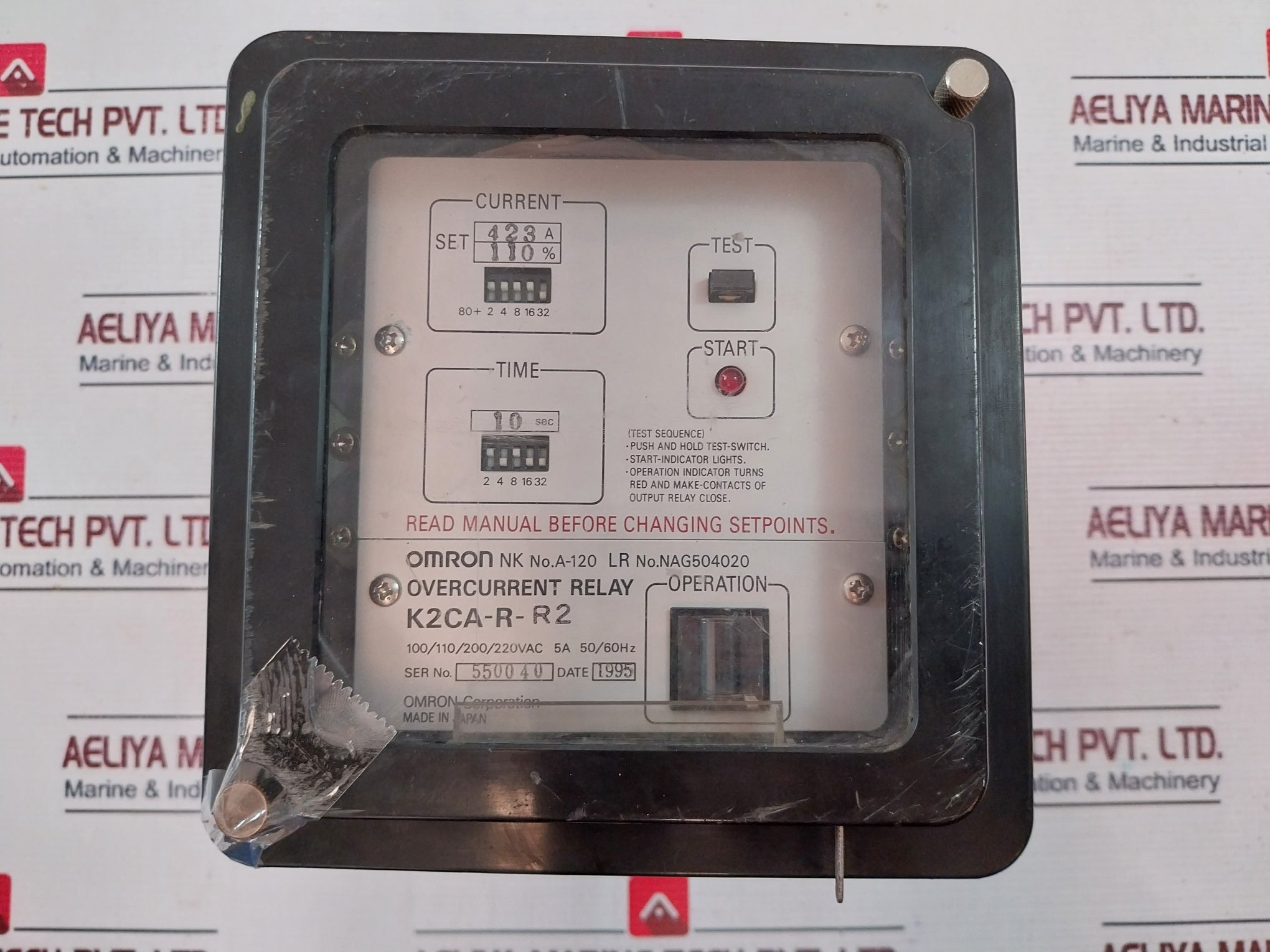 Omron K2Ca-r-r2 Overcurrent Relay 100/110/200/220Vac 5A 50/60Hz 10 Sec