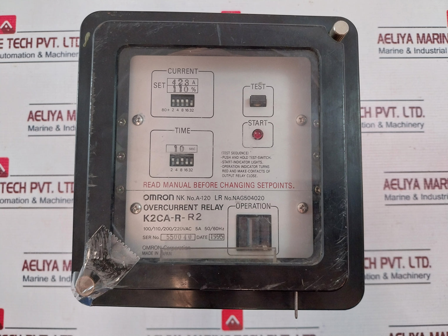 Omron K2Ca-r-r2 Overcurrent Relay 100/110/200/220Vac 5A 50/60Hz 10 Sec