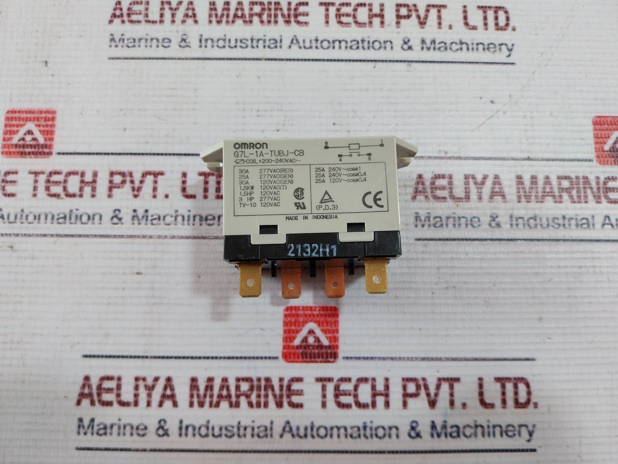Omron G7L-1A-tubj-cb Enclosed Power Relay 30A 200-240Vac