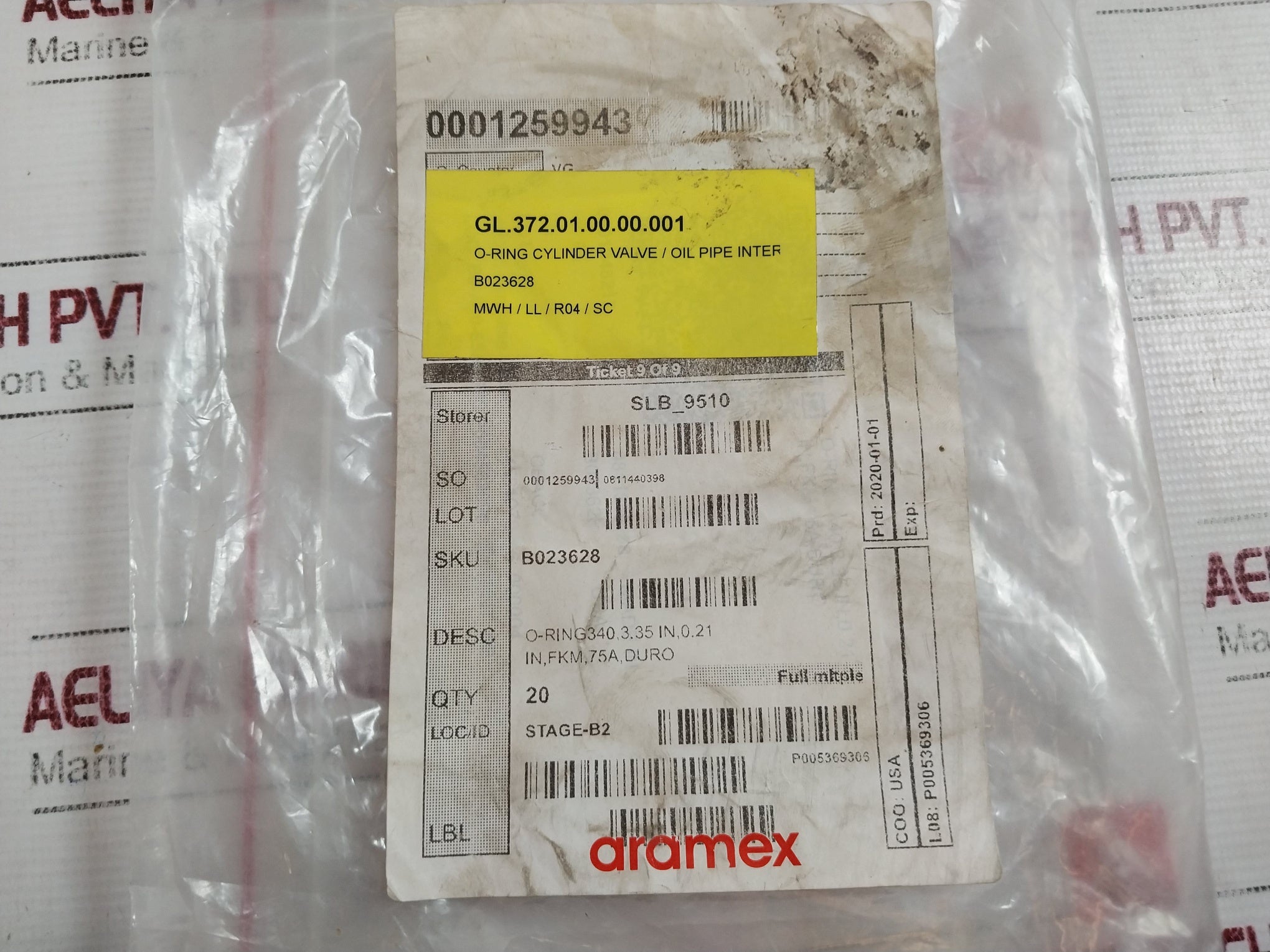 Lot of 10X PARCO 9009-75 O-Ring Cylinder Valve/Oil Pipe Inter