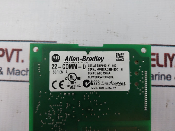 Allen-bradley 22-comm-d Powerflex Communications Adapter 24Vdc 60Ma