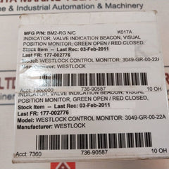 Westlock Bm2-rg N/C Visual Position Indicator