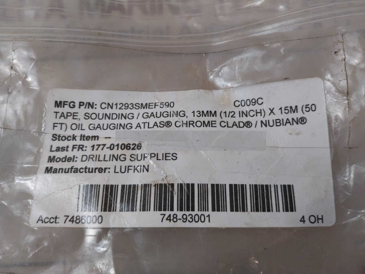 Lufkin Cn1293smef590 Oil Gauging Tape 13mm (1/2 Inch) X 15m (50ft)