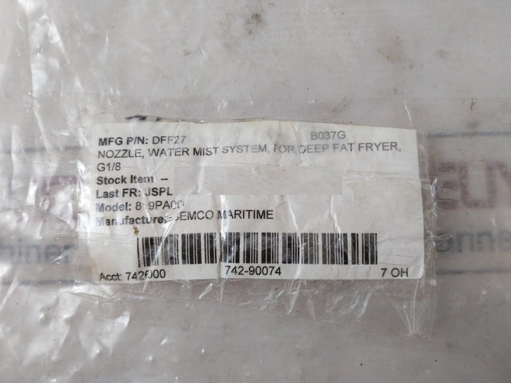 Semco Dff27 Water Mist Nozzle G1/8 For Deep Fat Fryer