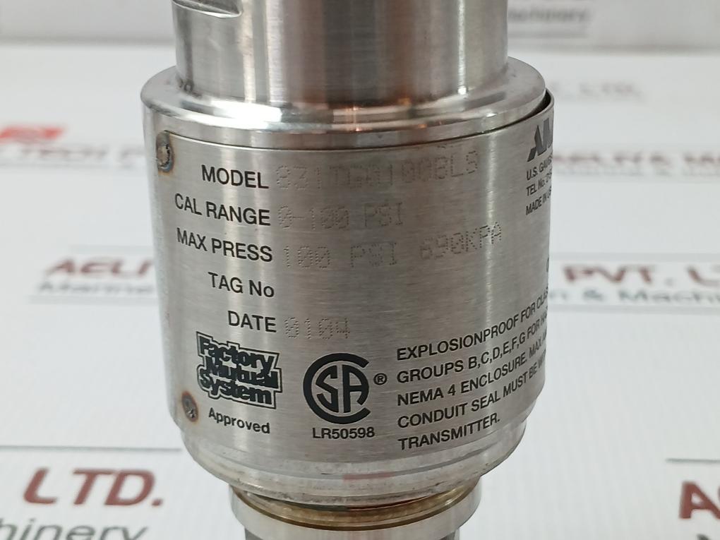 831Tg0100Bls Pressure Transmitter 0-100Psi Ametek
