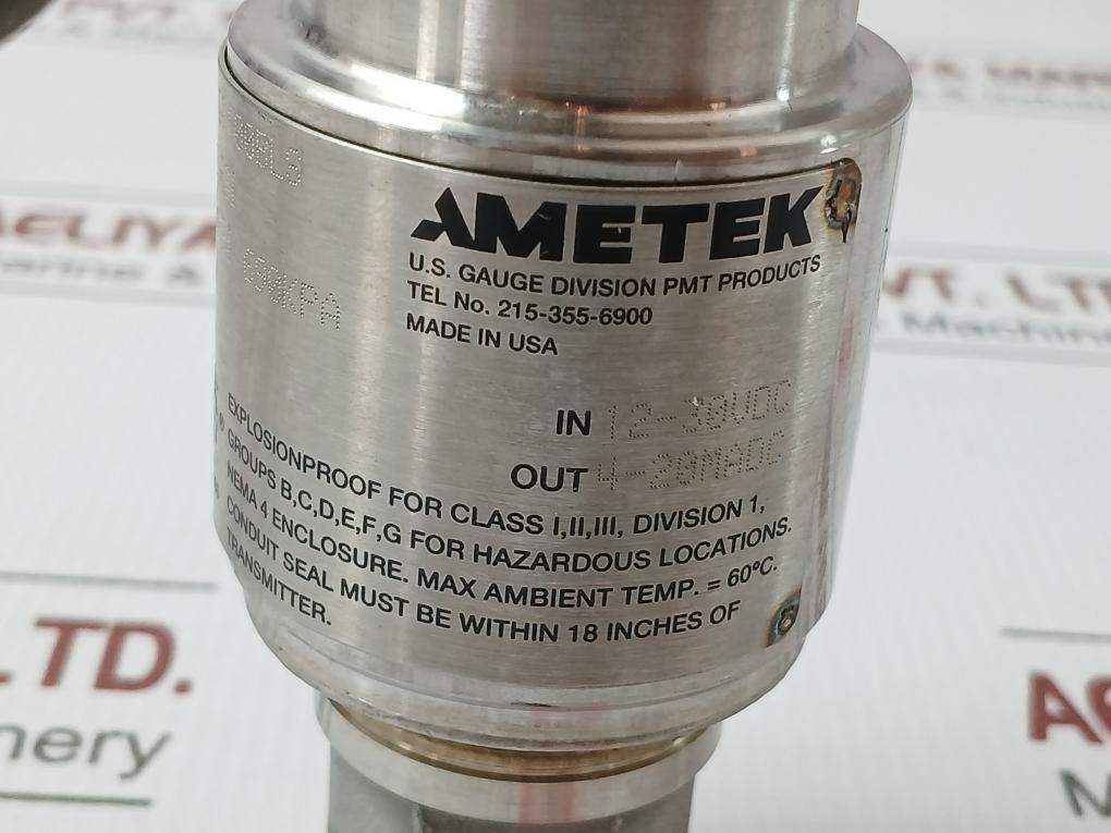831Tg0100Bls Pressure Transmitter 0-100Psi Ametek