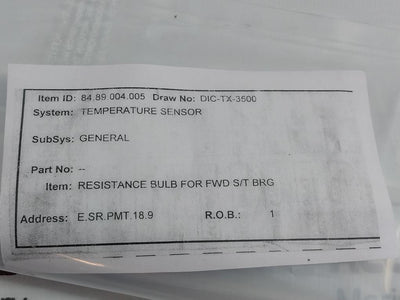 84.89.004.005 Temperature Sensor Cable 6M Dic-tx-3500
