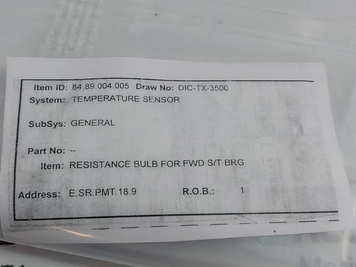84.89.004.005 Temperature Sensor Cable 6M Dic-tx-3500