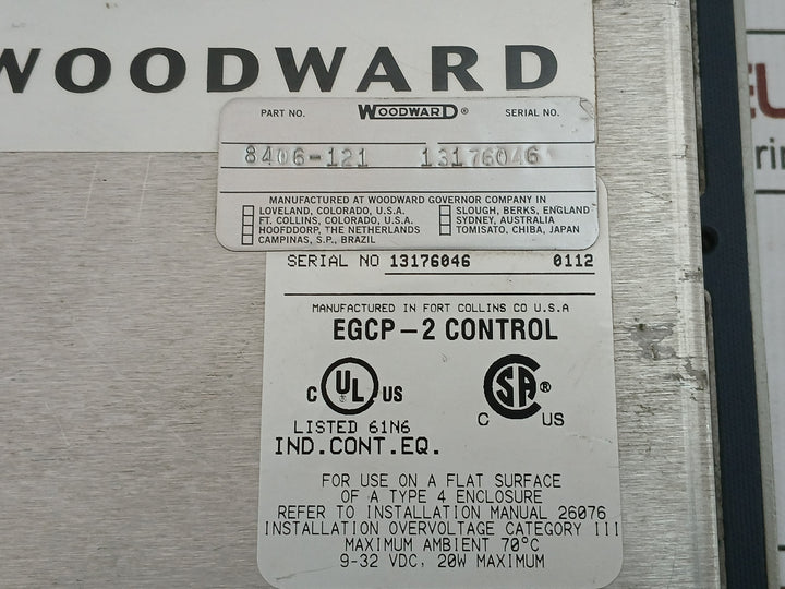 8406-121 4 Enclosure Digital Generator Controller 70˚C 9-32Vdc Woodward