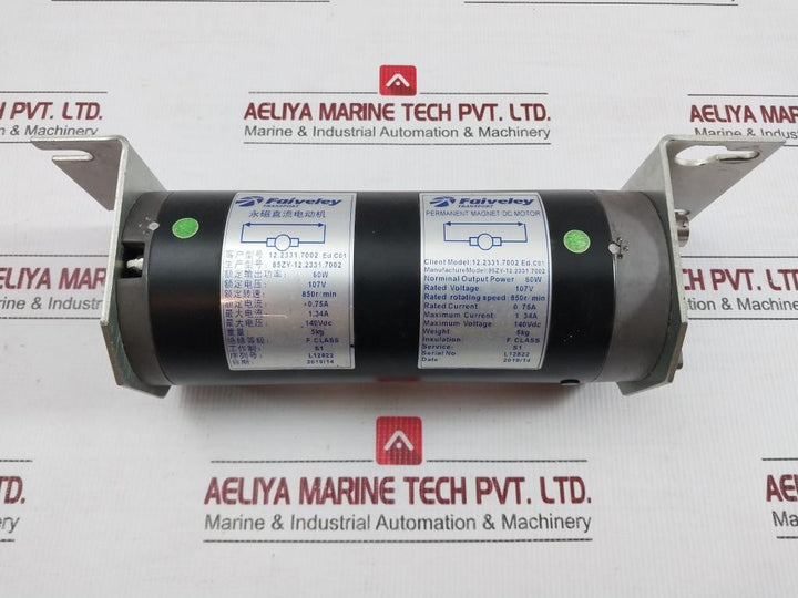 85zy-12-2331-7002-Permanent-Magnet-Dc-Motor-By-Faiveley-107v-60w-850r-Min-6
