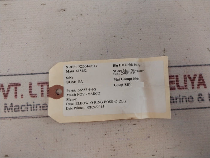 Nov-varco 56557-4-4-s Elbow O-ring Boss 45 Deg 615452