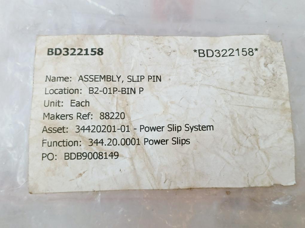 BD322158 Assembly Slip Pin 88220 for Power Slip System