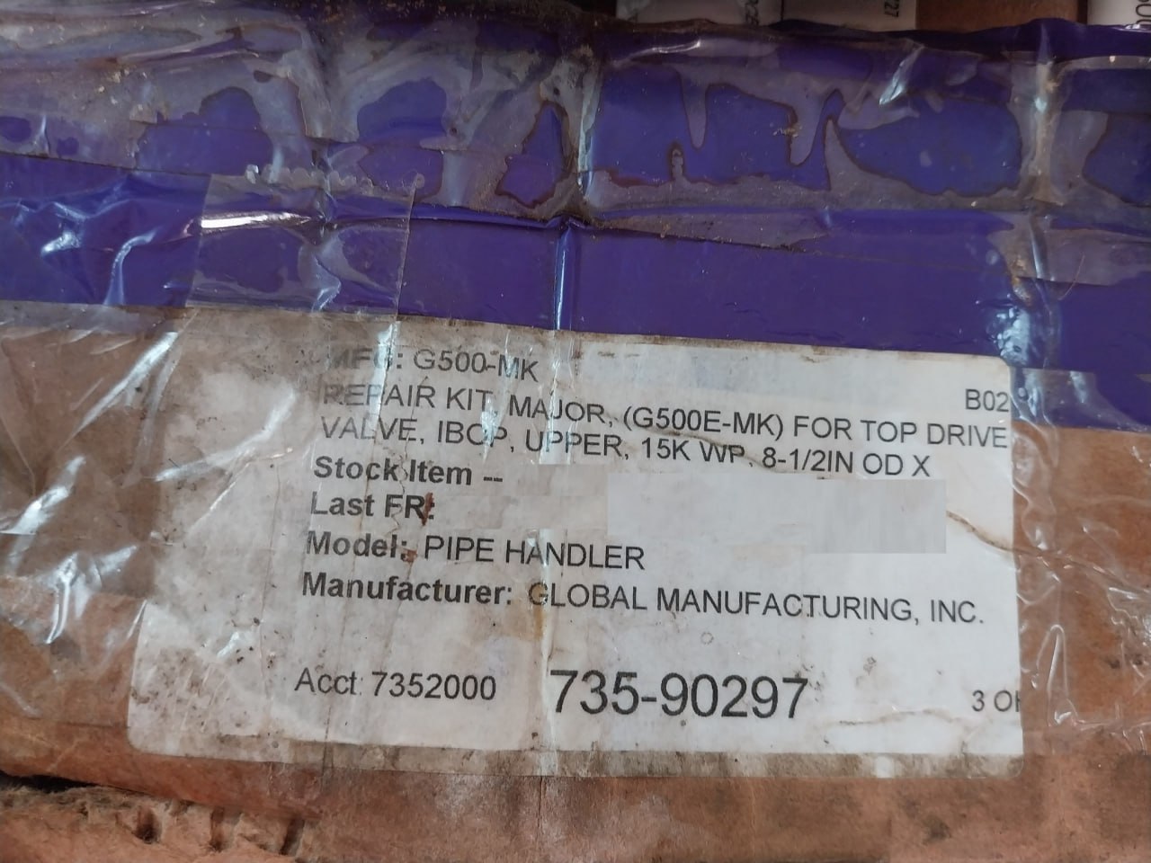 Global Manufacturing G500-mk Pipe Handler Repair Kit 177-016315