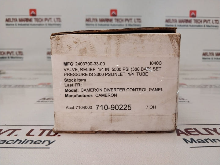 Parker 4A-lpra-epr-ss-lh-3690 Relief Valve 5500 Psi 2403700-33-00 Rev 1