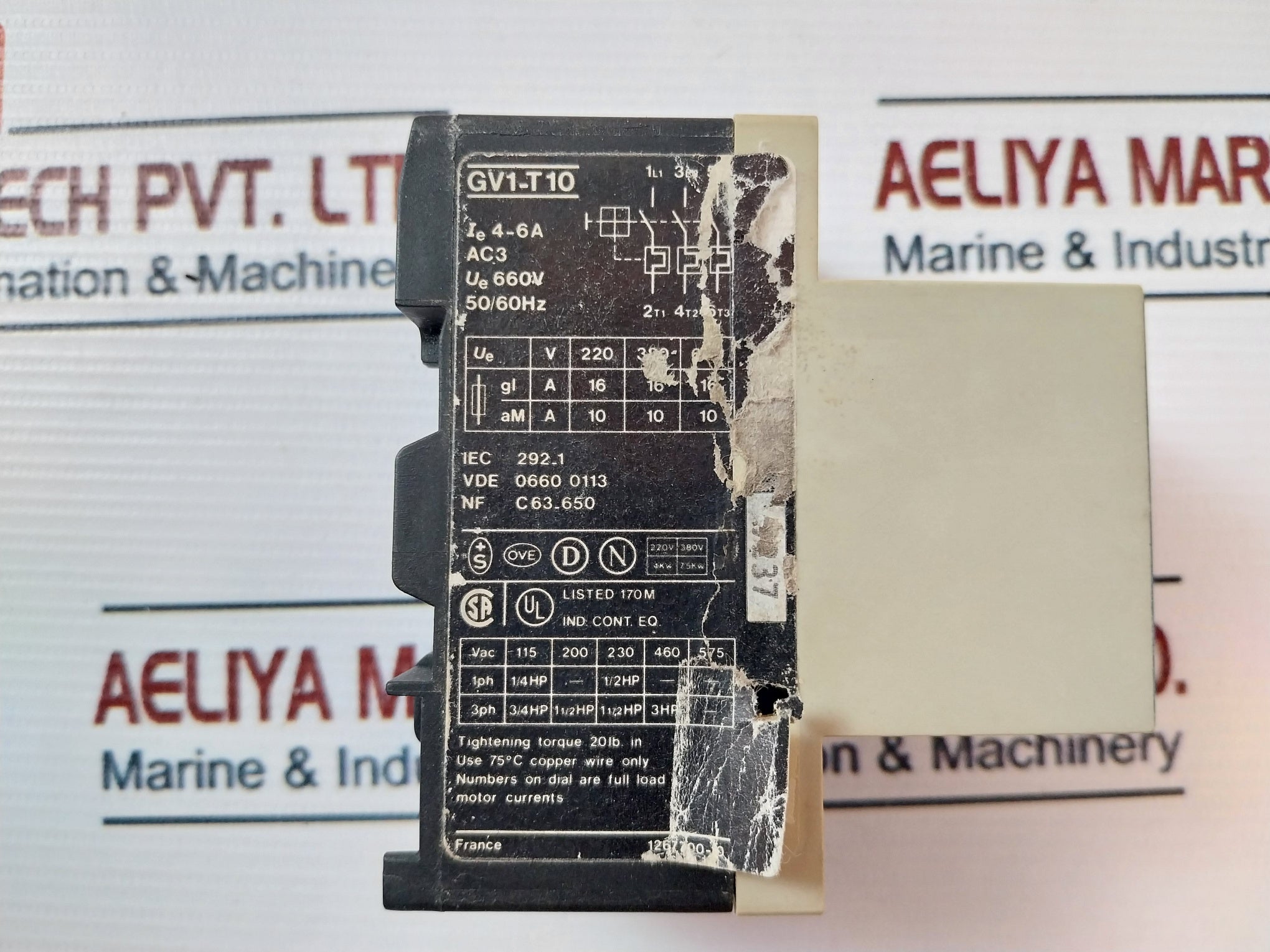 Telemecanique Gv1-t10 Motor Circuit Breaker 660V 50/60Hz