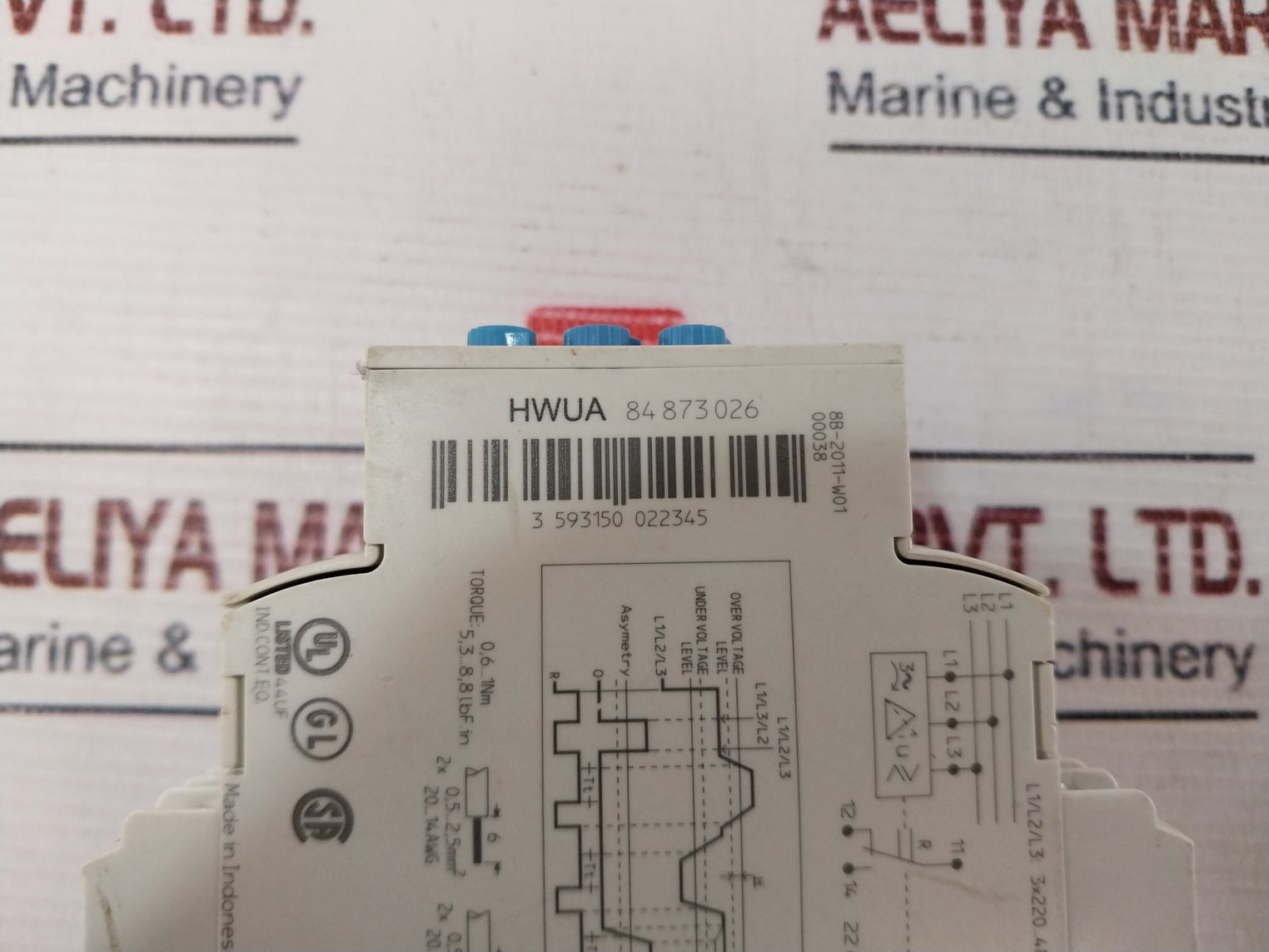 Crouzet 8487302 Voltage Monitoring Relay 3-Phase 480V AC 50/60hz