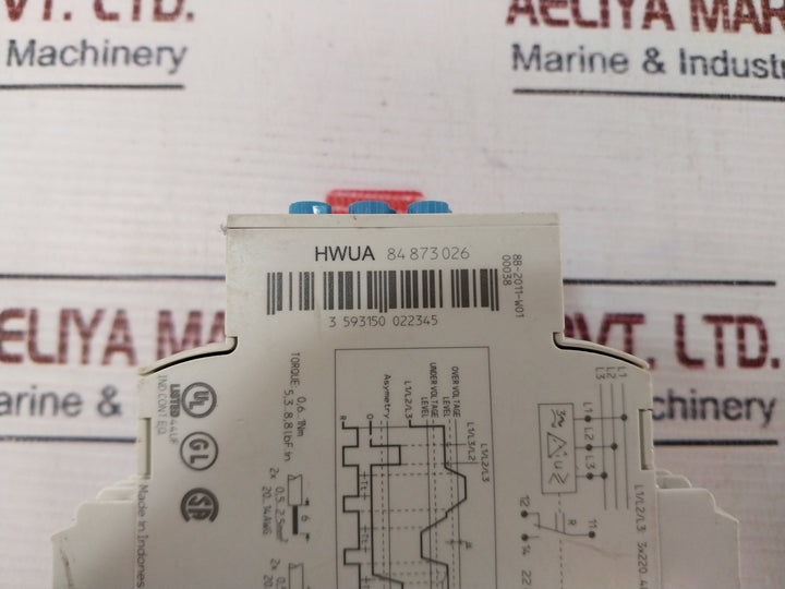 Crouzet 8487302 Voltage Monitoring Relay 3-Phase 480V AC 50/60hz