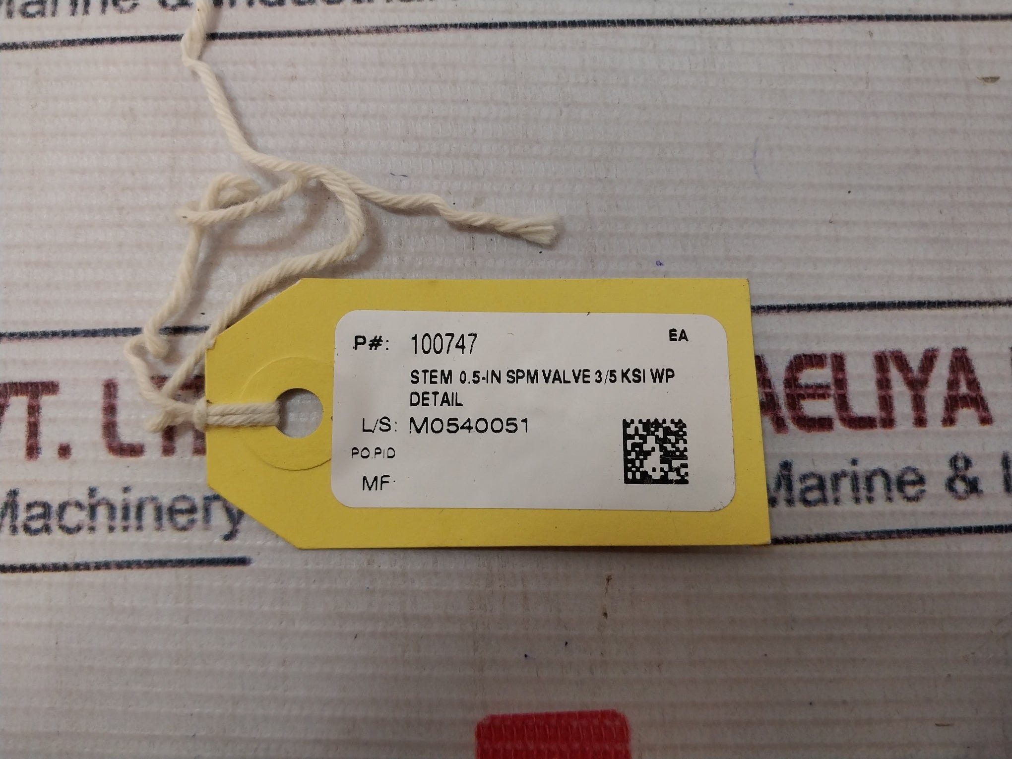Oceaneering 100747-aa Valve 3/5 Ksi Wp