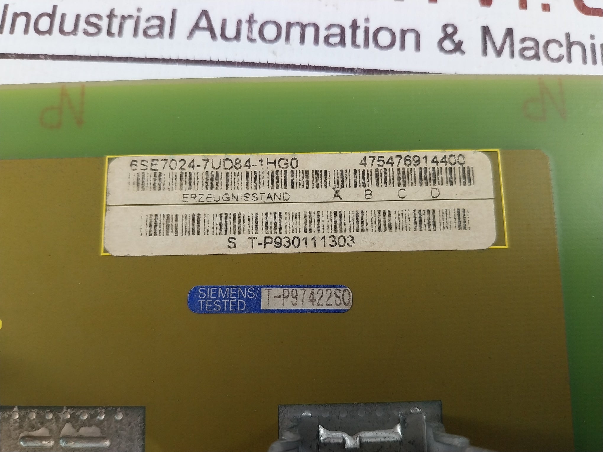 Siemens 6Se7024-7Ud84-1Hg0 Fuse Link Printed Circuit Board Module, X B C D/A