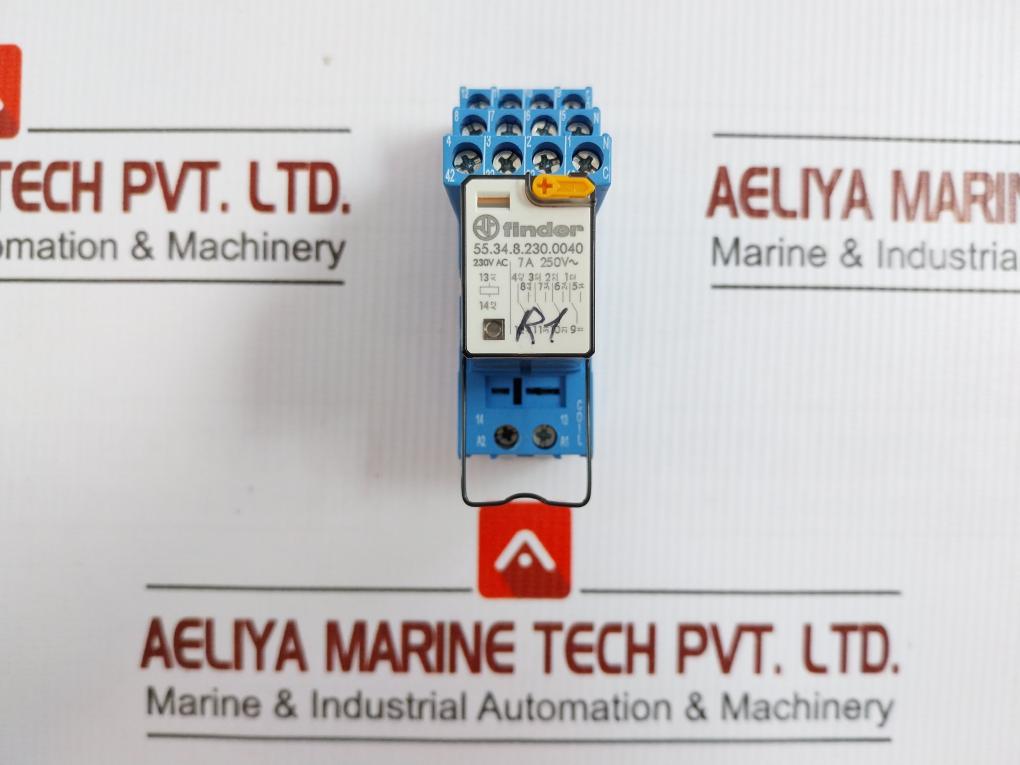94.04 55.34.8.230.0040 Finder 230V Ac 10A Ass Interface Relay With Socket Module