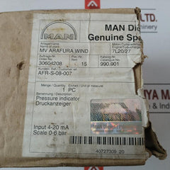 96X96.2 S | W Dw Man B&W Ea Pressure Indicator 24 V 4-20 Ma