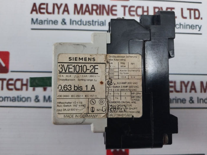 Siemens 3Ve1010-2F Motor Circuit Breaker Vde 0660