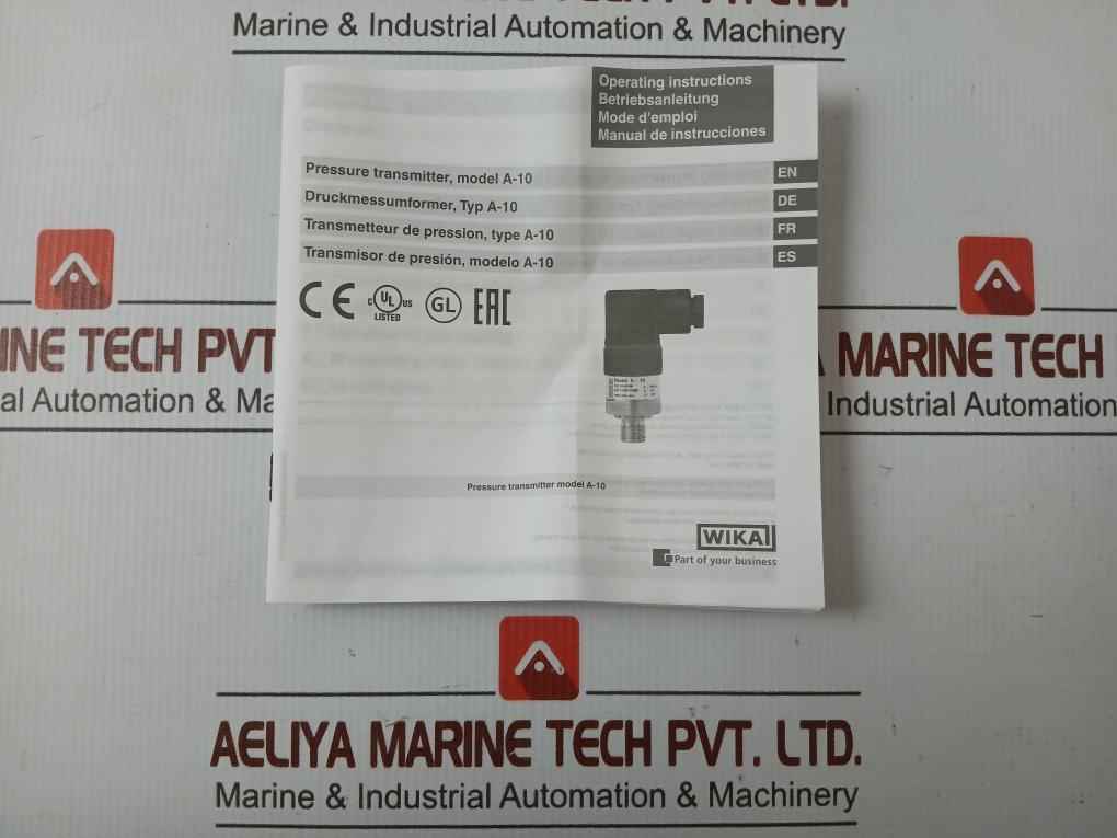 A-10 Pressure Sensor Transmitter Power Supply Wika 8…30V…/ 25Ma